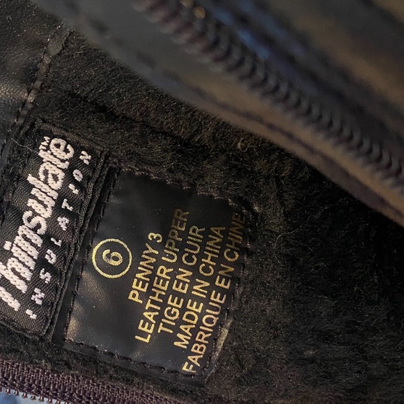 Thinsulate winter boots genuine leather black size 6 - Picture 8 of 10